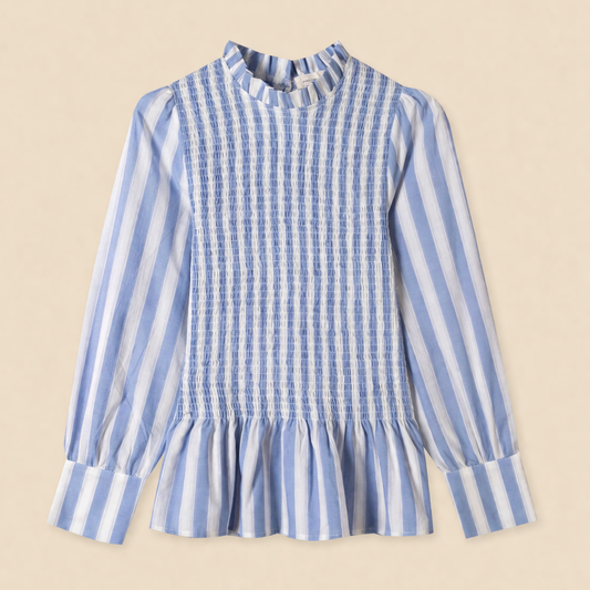 Atelier Evene - Blouse smocks rayures bleues