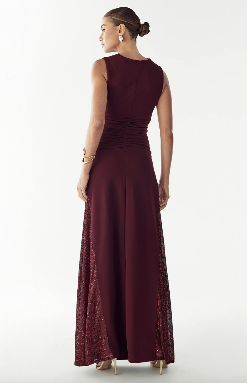BWLDR - Robe de cocktail longue burgundy