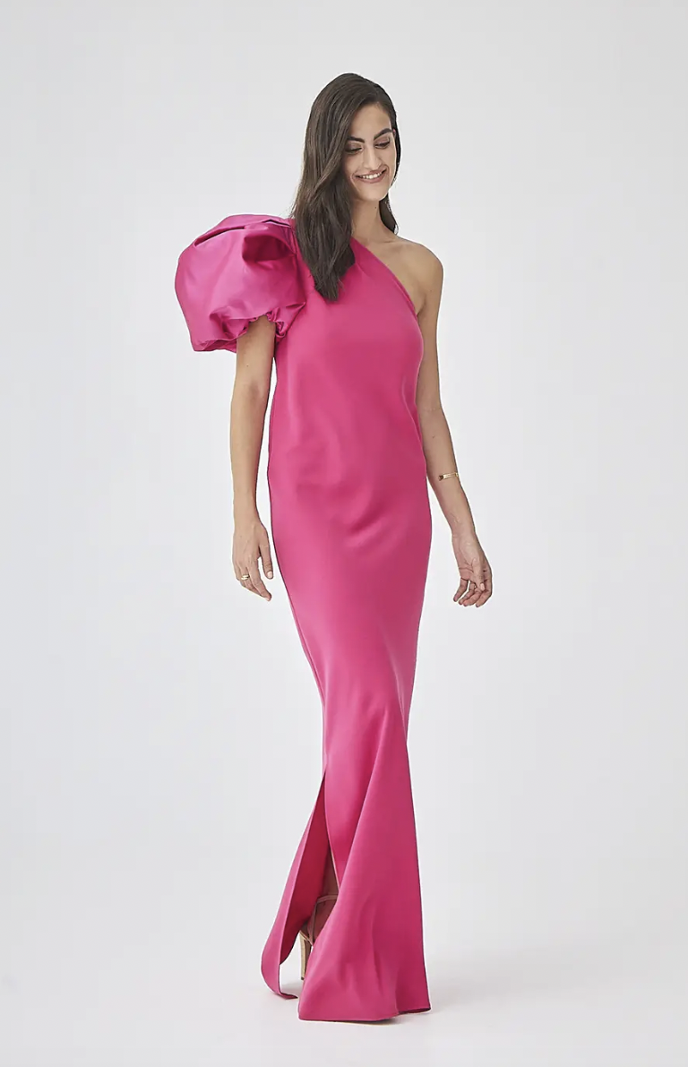 Coosy - Robe longue asymétrique manche bouffante
