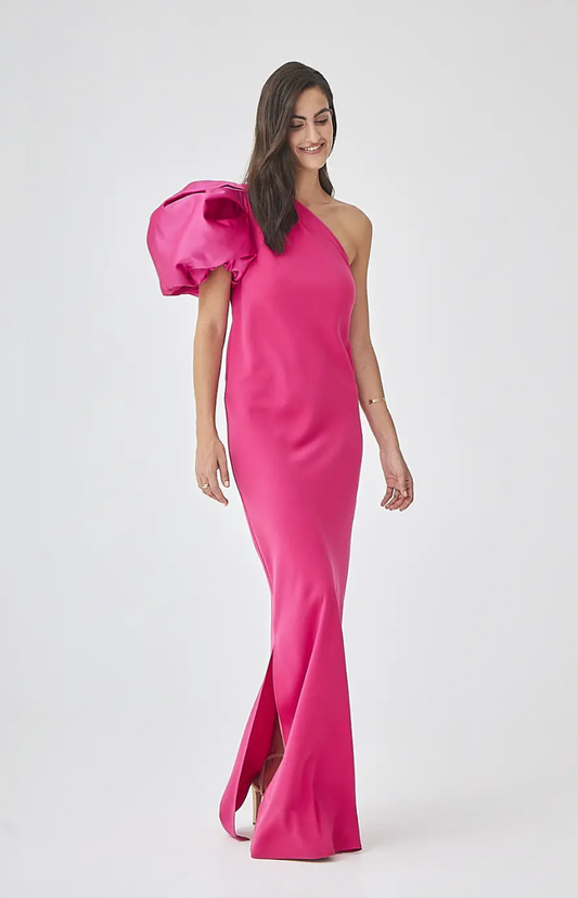 Coosy - Robe longue asymétrique manche bouffante