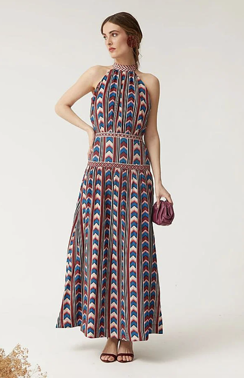 Coosy - Robe halter géométrique