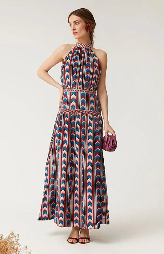 Coosy - Robe halter géométrique