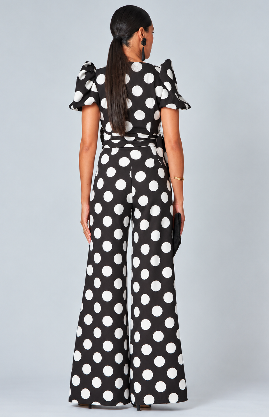 Combinaison noire pois blancs