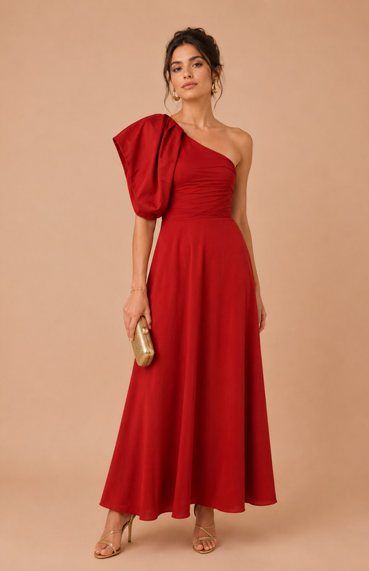 Robe terracotta asymétrique