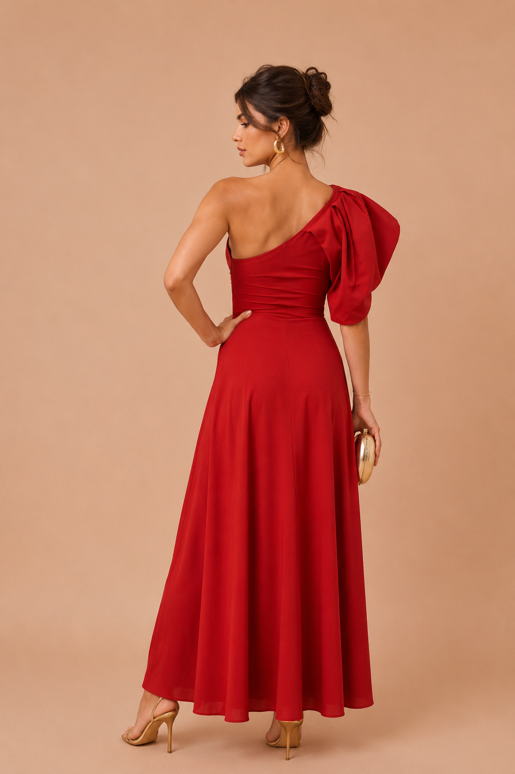 Robe terracotta asymétrique