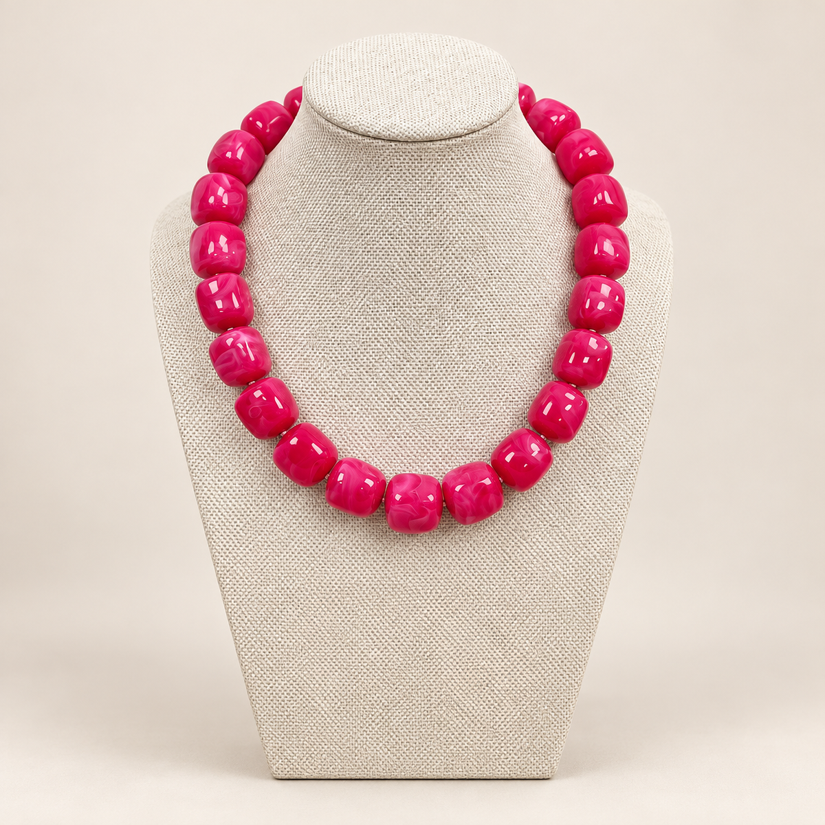 Collier perles roses