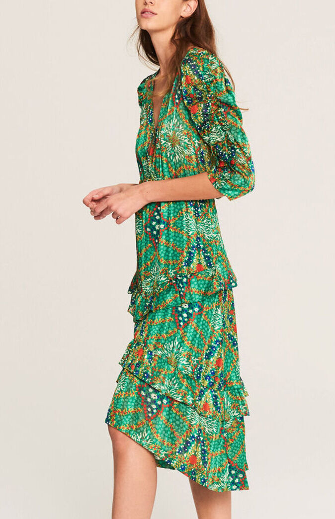 Robe bash verte longue new arrivals