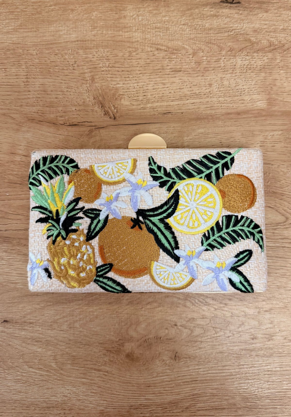 Pochette citron brodées