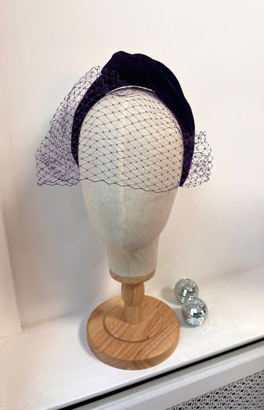 Voilette violette velours - cassis