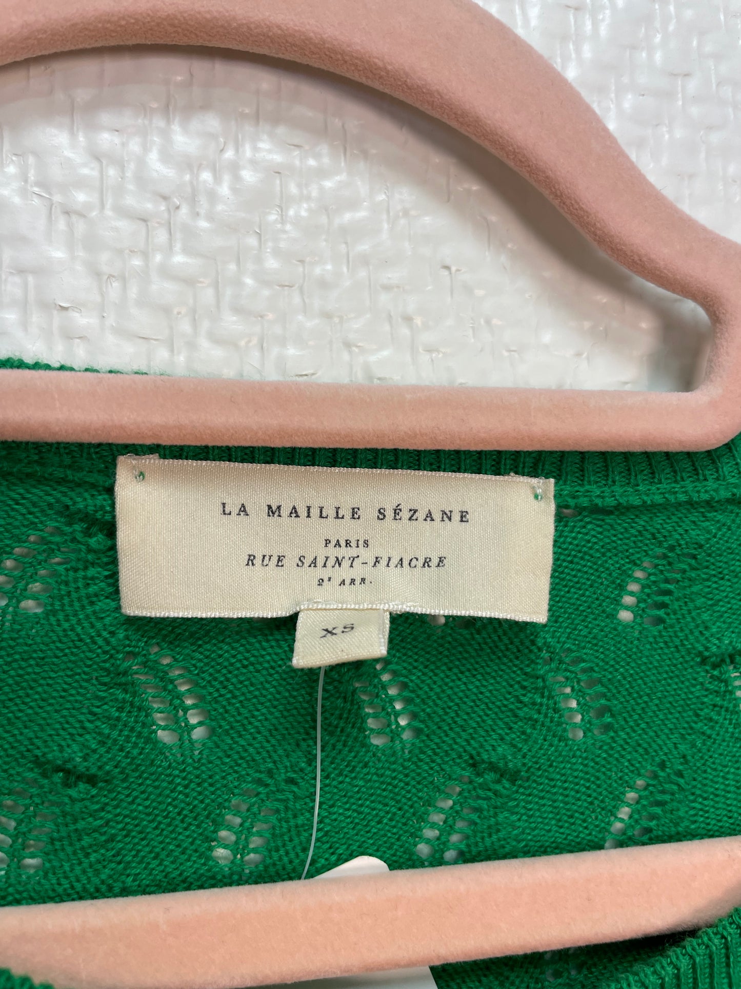 Sezane - Gilet vert plumetis T.XS