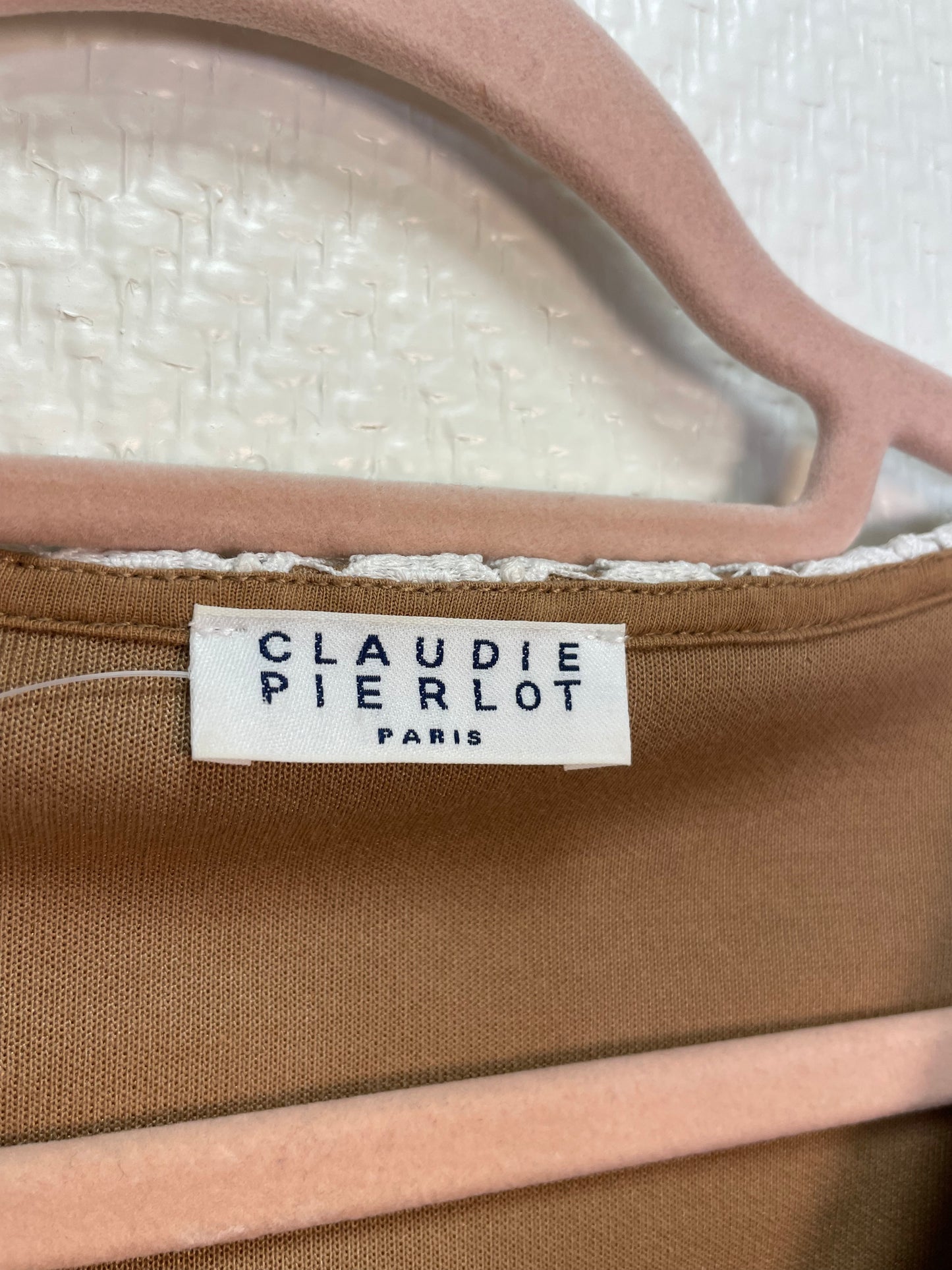 Claudie Pierlot - Robe camel col dentelle T.1