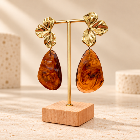 Boucles d'oreilles Ambre