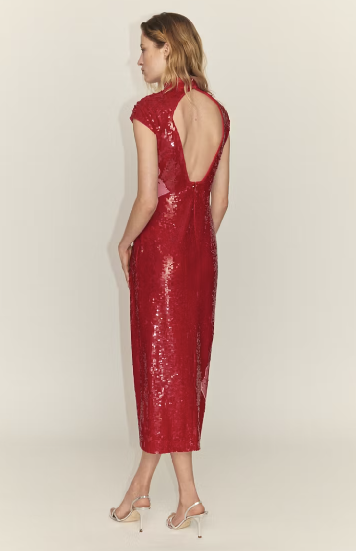 Robe fleurs paillettes