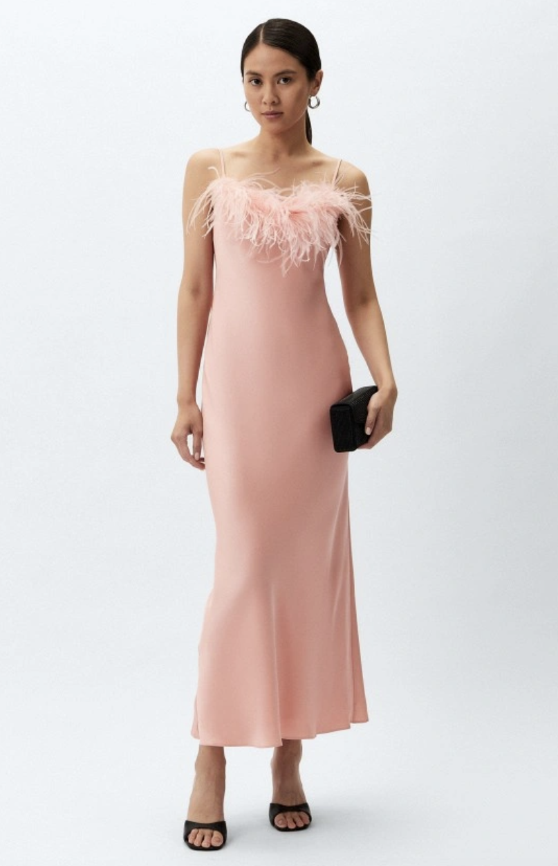 Robe plumes nude