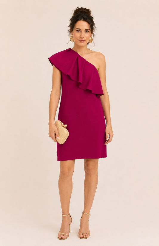 Maison Guillemette - Robe asymétrique magenta