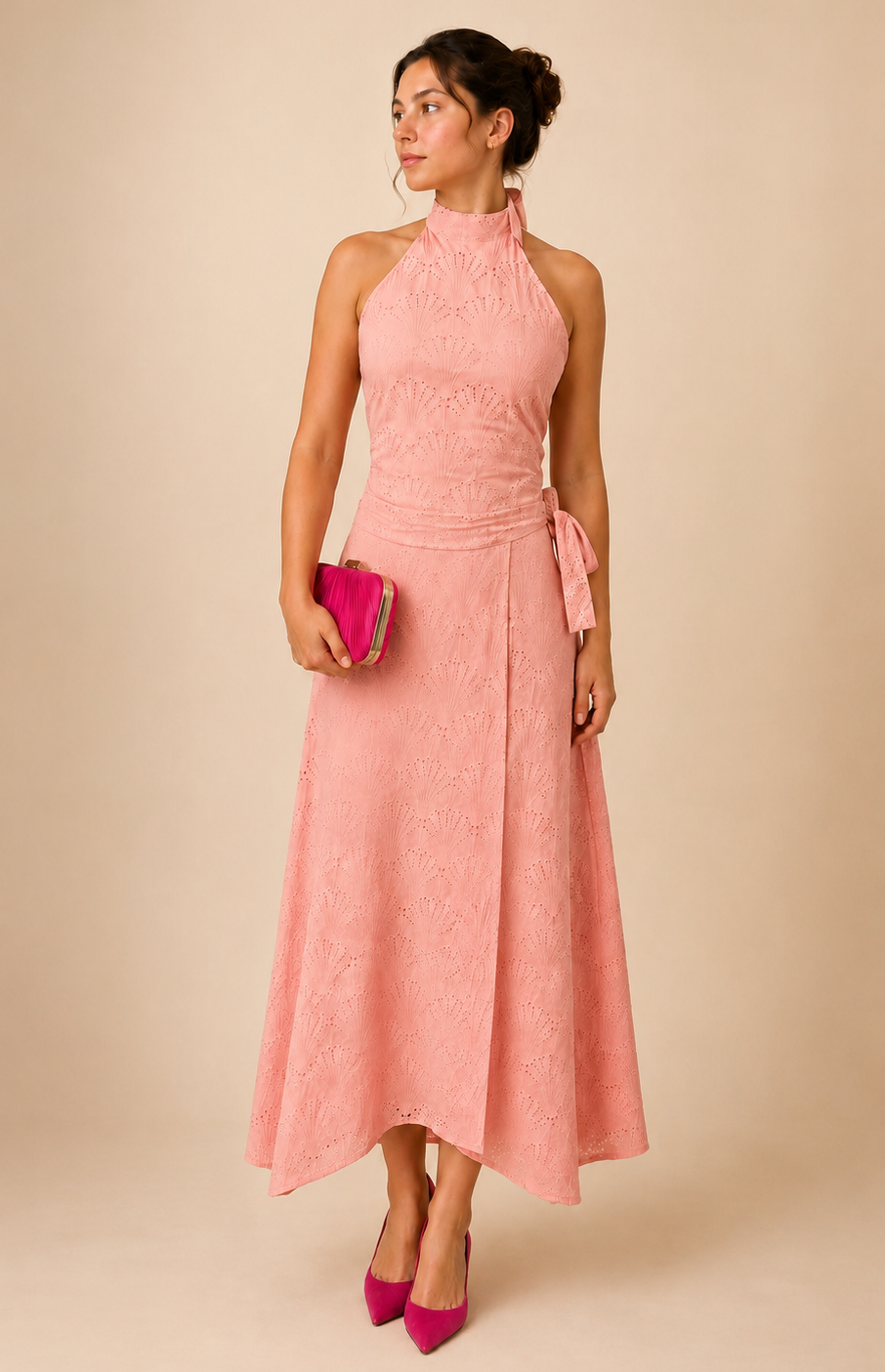 Ensemble dentelle rose