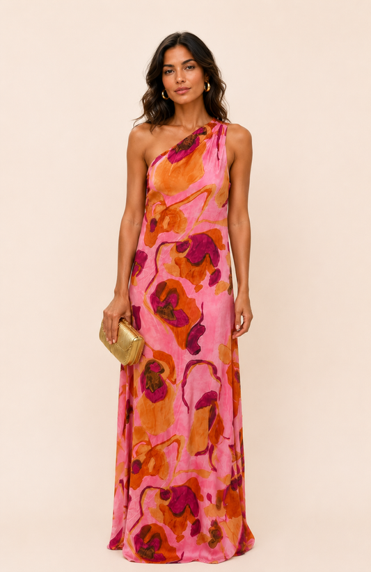 Robe longue imprimé floral aquarelle