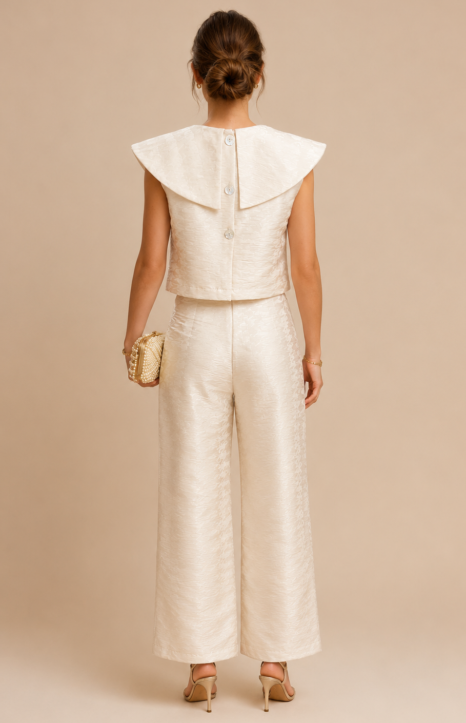 Ensemble top et pantalon blanc