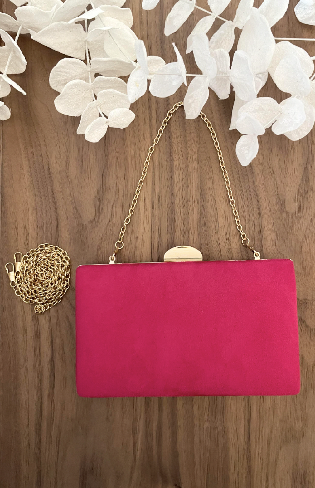 Pochette rectangulaire rose fuchsia