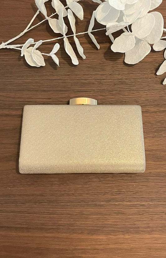 Pochette rectangulaire paillettes dorées