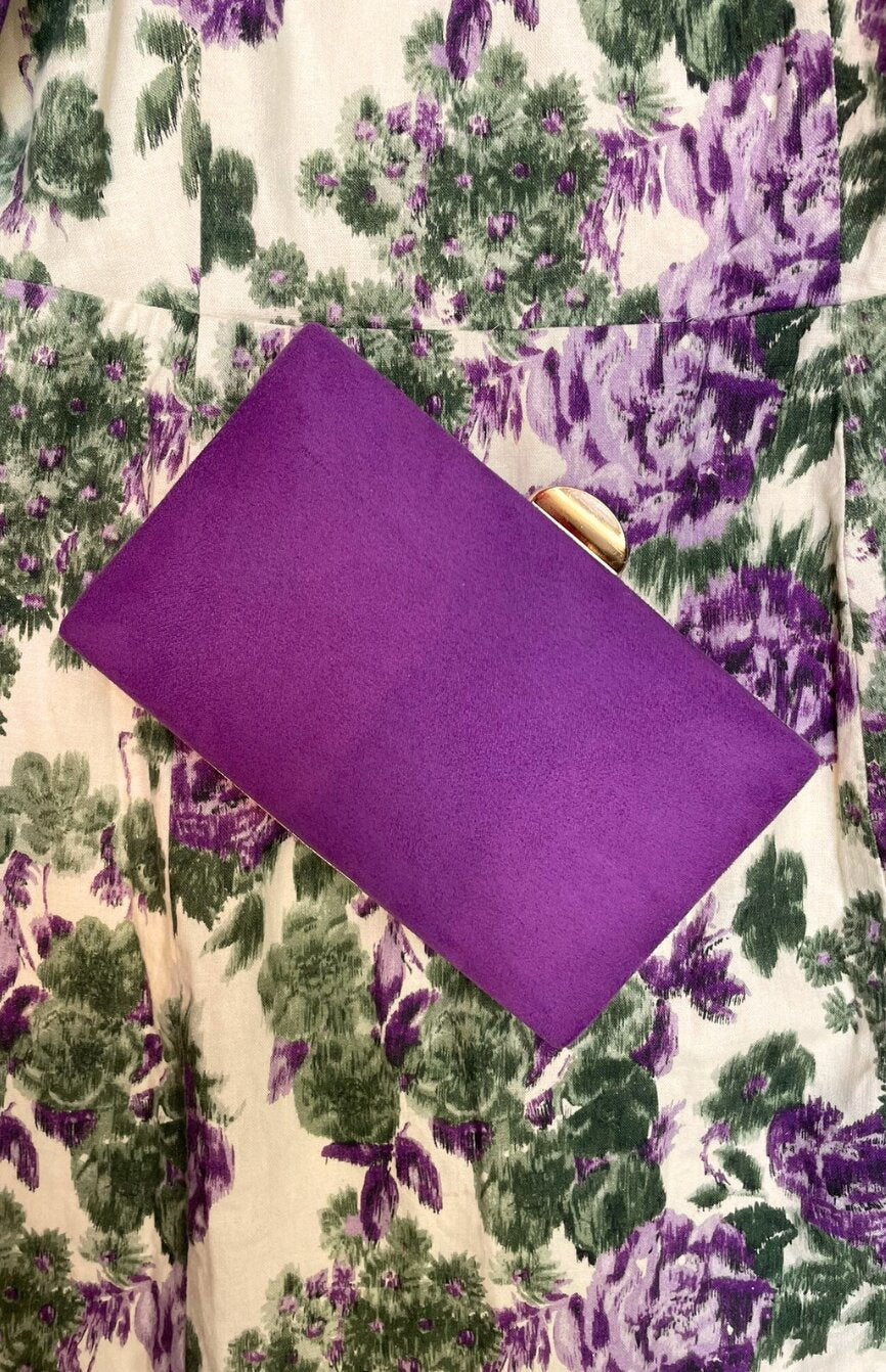 Pochette rectangulaire violet parme