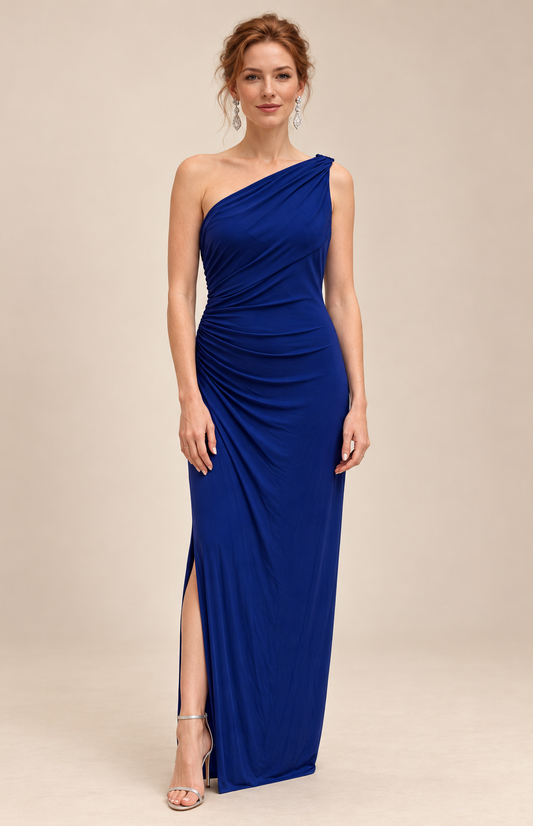 Robe aymétrique bleu roi