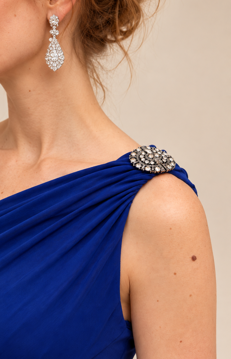 Robe aymétrique bleu roi