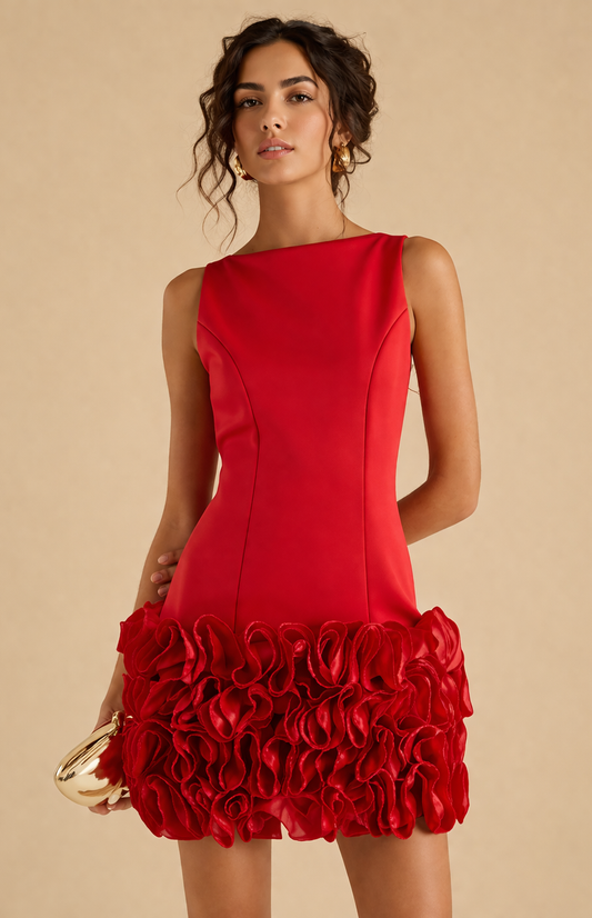 River Island - Robe Rosette rouge