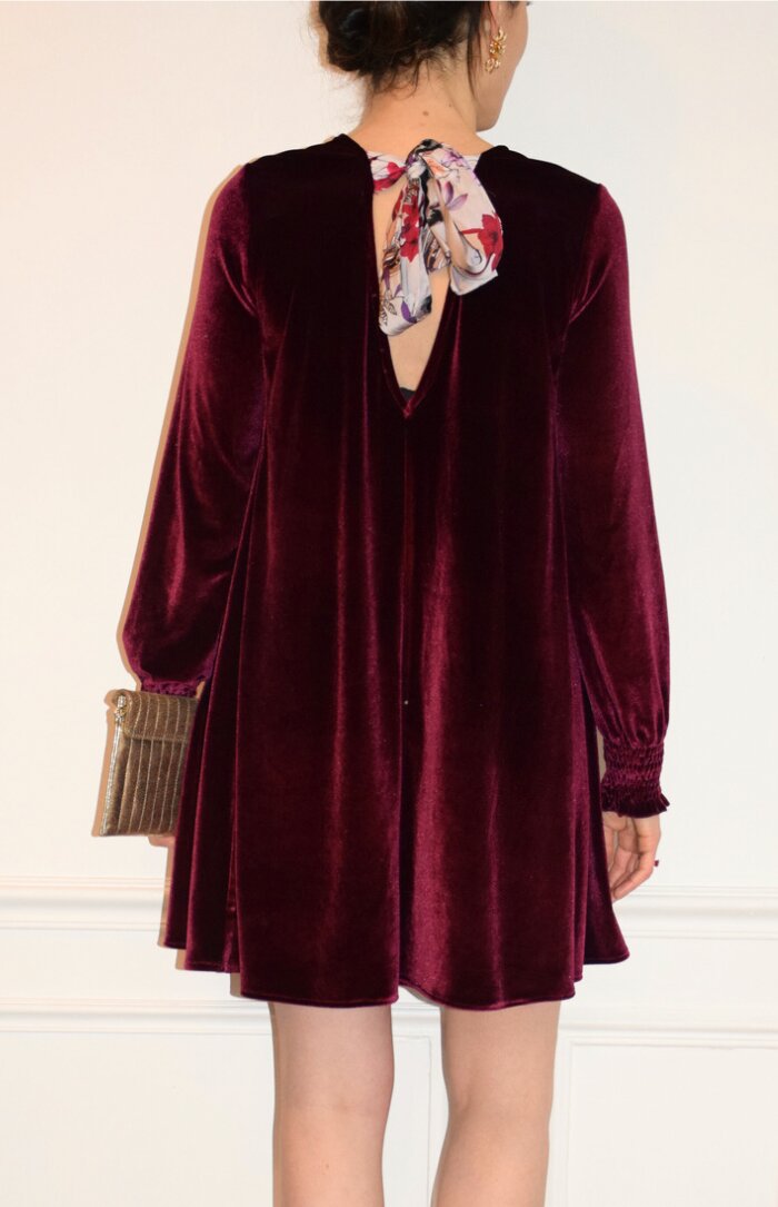 An&Be - Robe velours noeud foulard