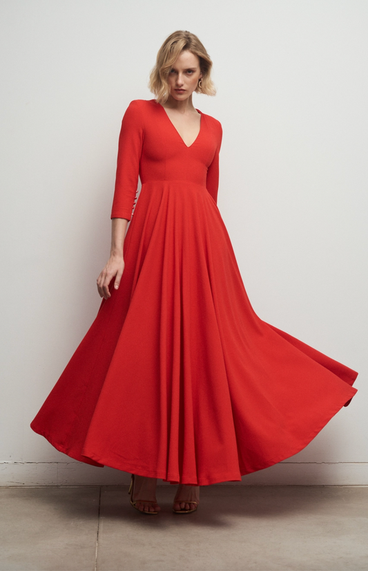 Bruna - Robe Fifi rouge corail