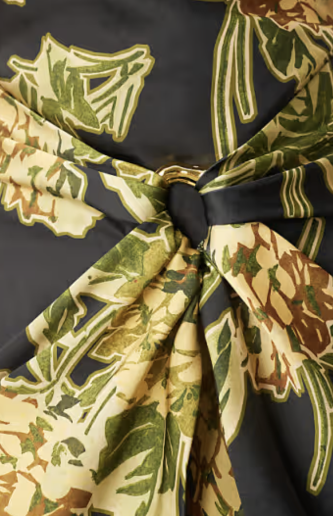 Robe longue fleurs drapée