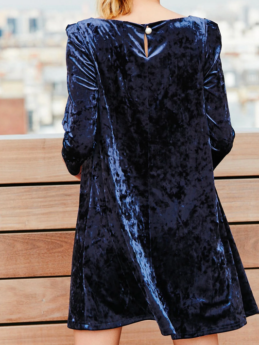 Claudie Pierlot - Robe Rififi velours marine T.36