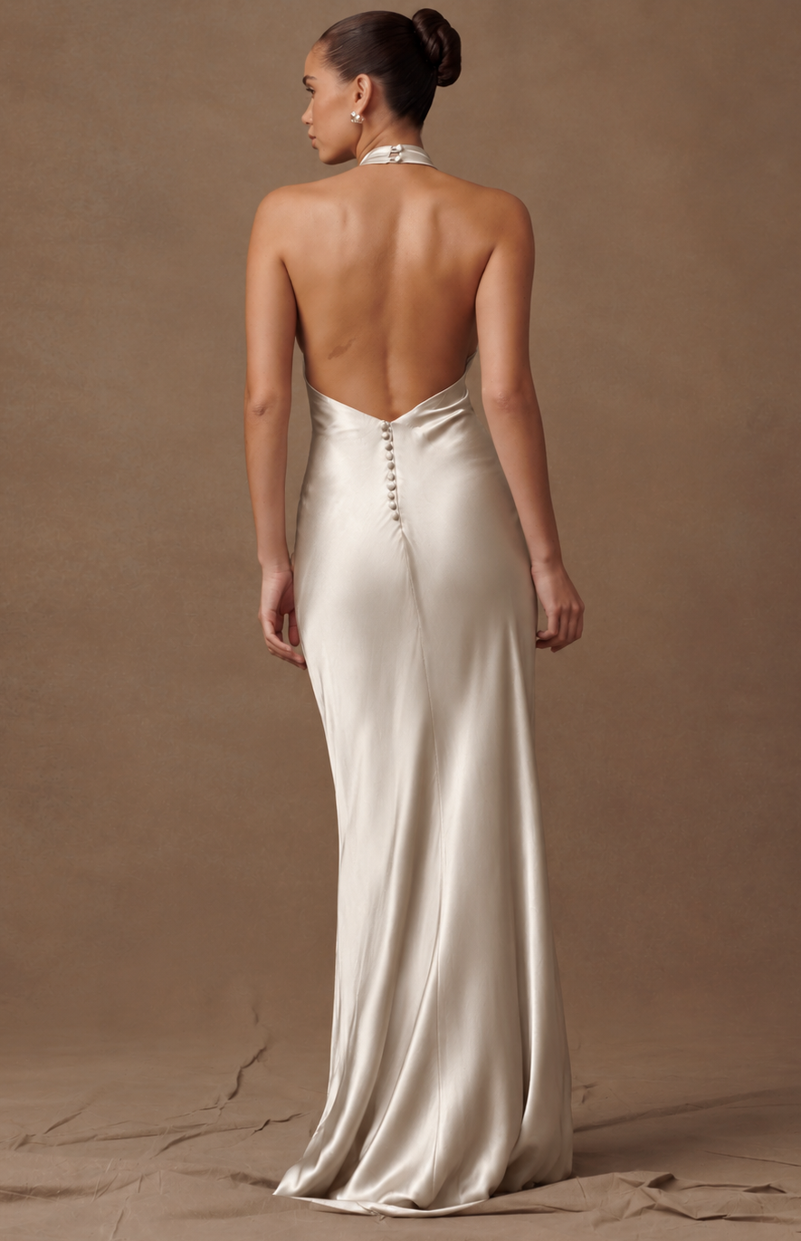 Robe Esther satin champagne
