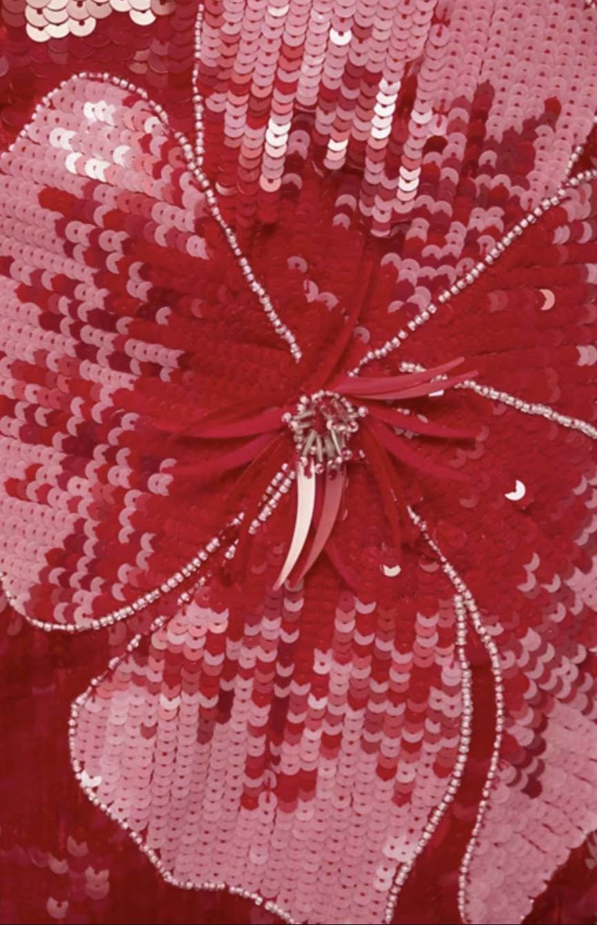 Robe fleurs paillettes