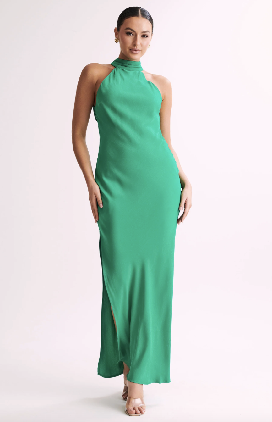 Meshki - Robe verte satin Claire