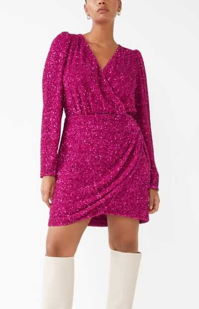 & Other stories - Robe sequins rose