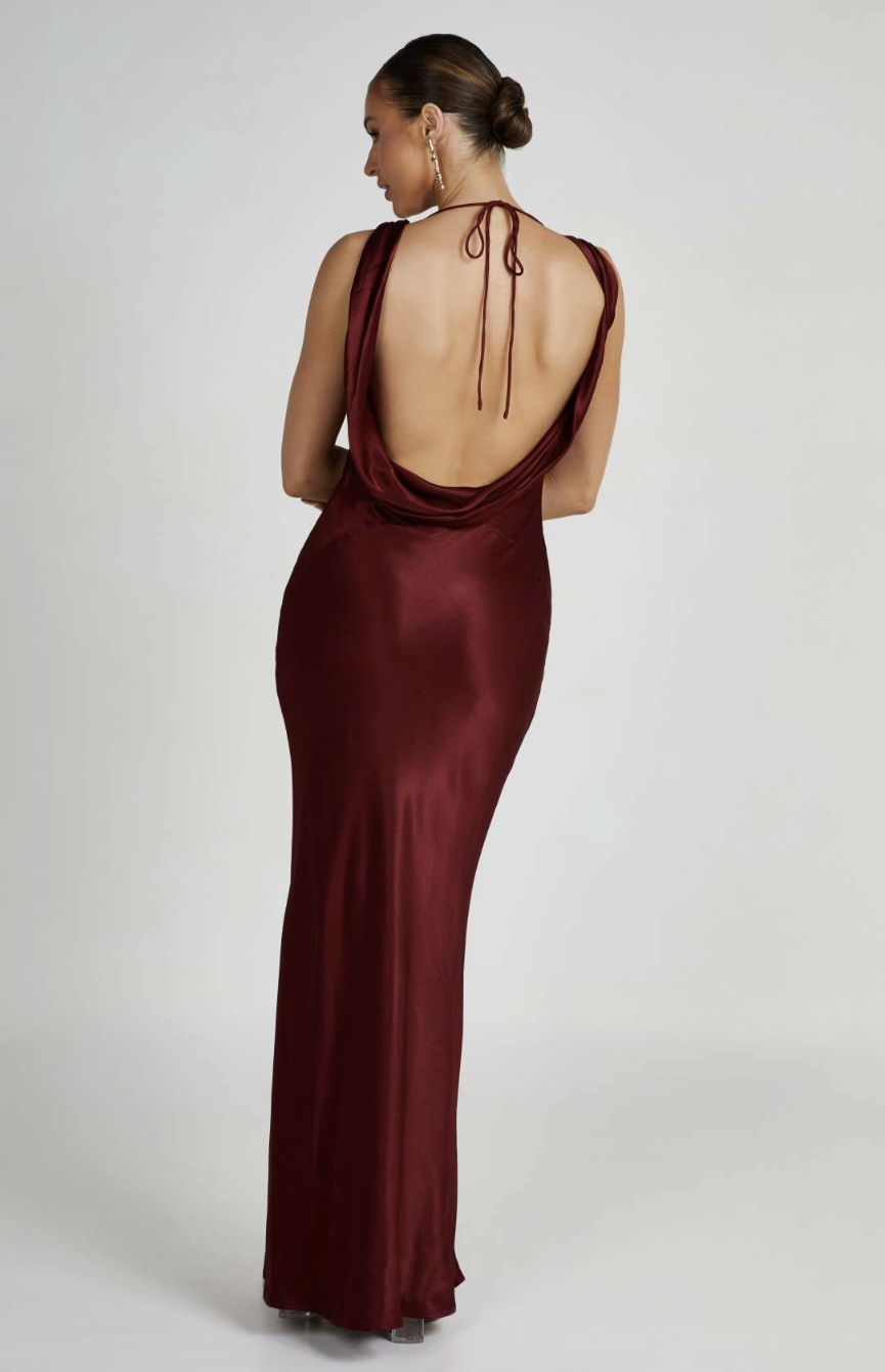 Robe longue bordeaux Angelique