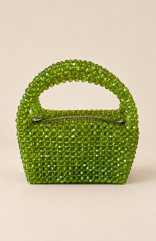 Sac vert perles