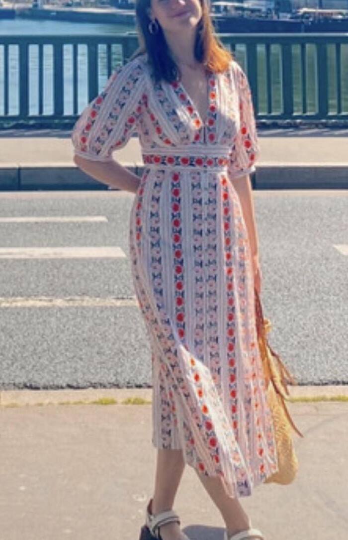 Sandro - Robe mi-longue brodée Gypsy