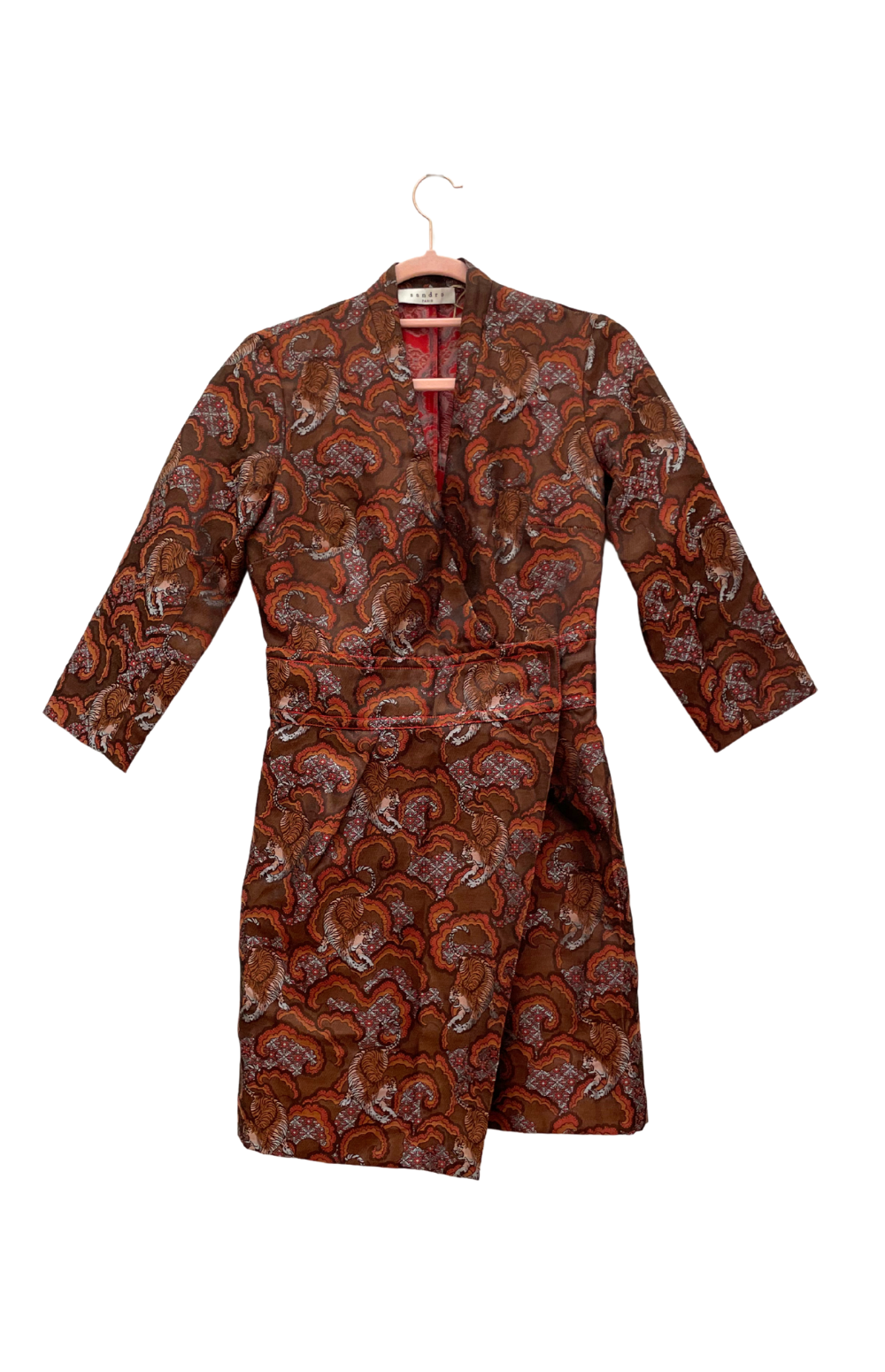 Sandro - Robe kimono jacquard T.1