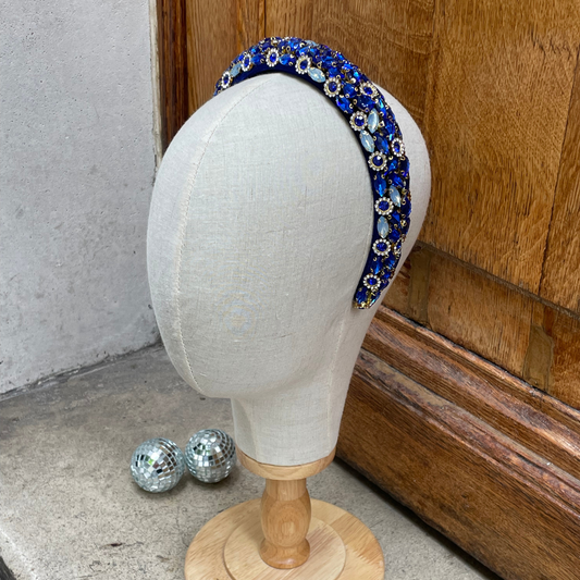 Maison Tiaré - Diadème bleu strass