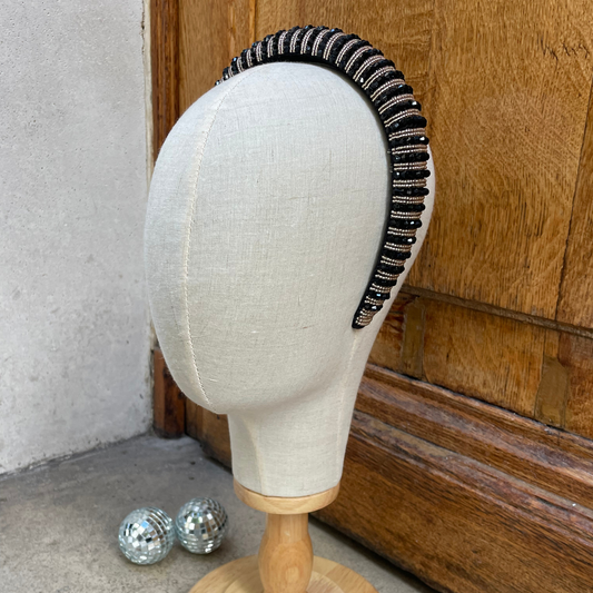 Maison Tiaré - Serre-tête perles noir et doré