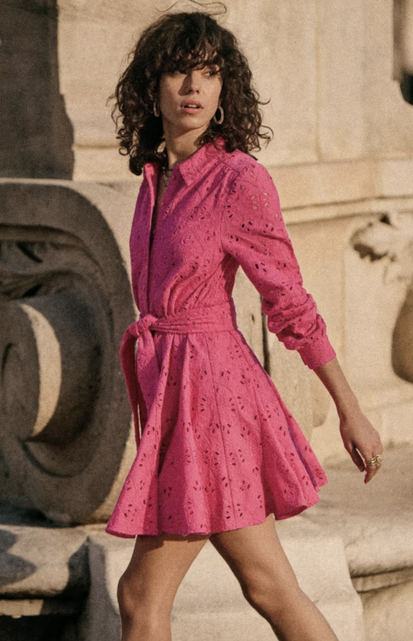Robe Sol rose dentelle T.38