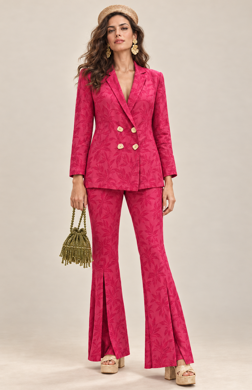 Tailleur fluide fuchsia
