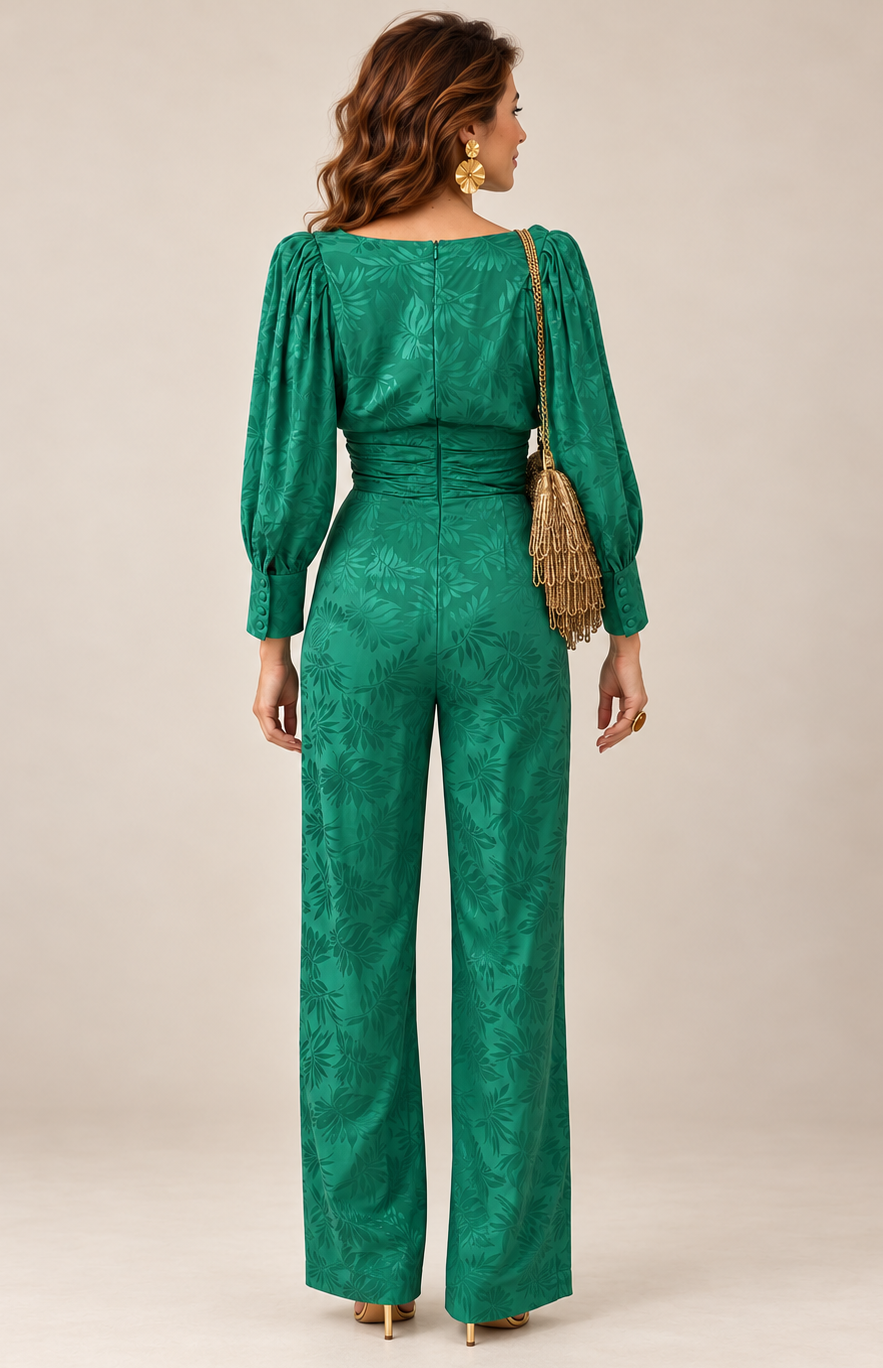 Combinaison satin verte