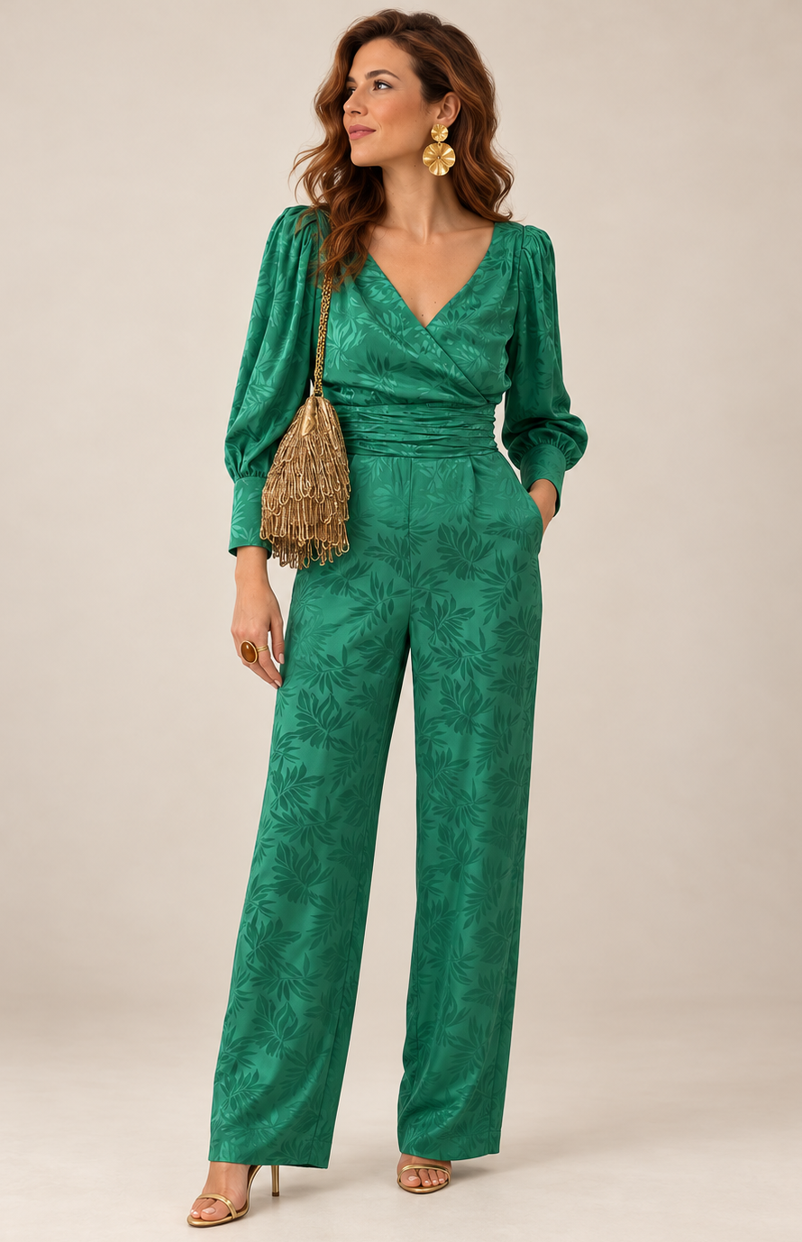 Combinaison satin verte