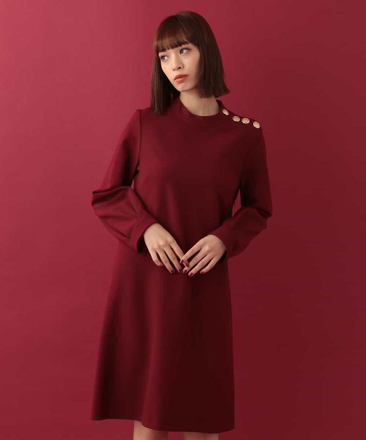Tara Jarmon - Robe bordeaux boutons dorés T.36