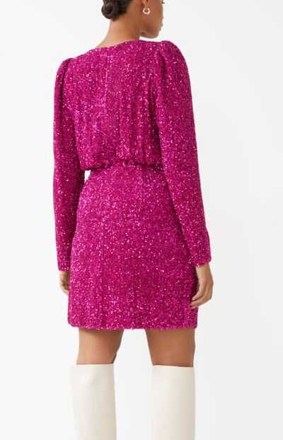 & Other stories - Robe sequins rose