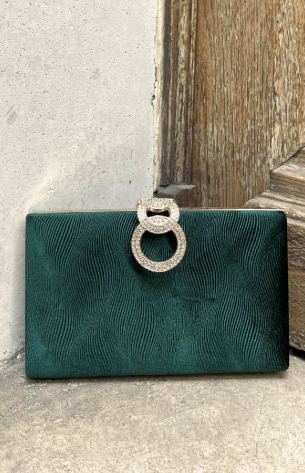 Pochette velours vert