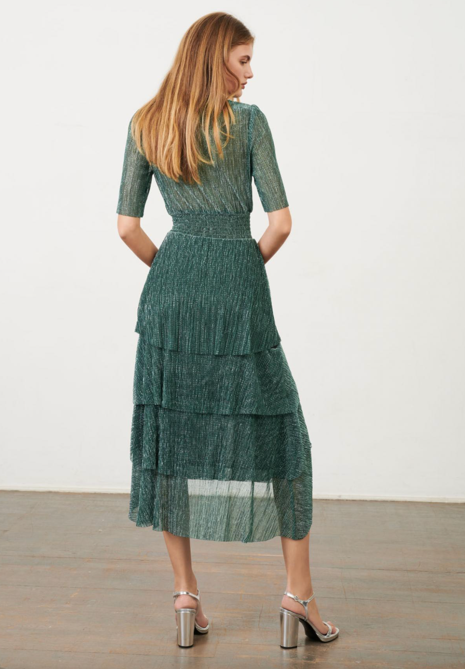 Maje Robe lamée à volants - Main Image